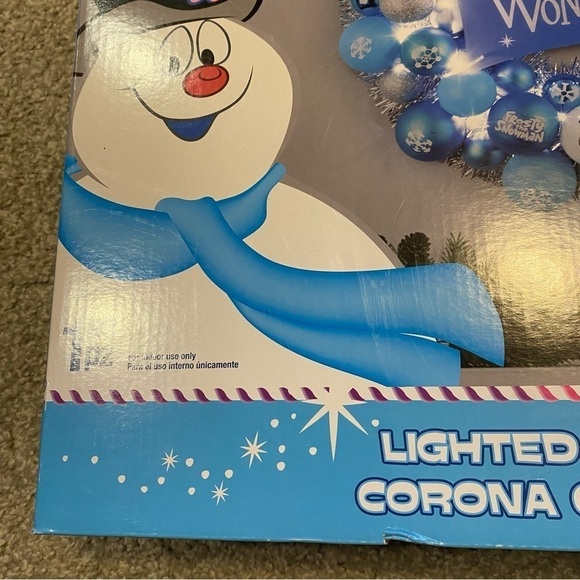 Gemmy Frosty the Snowman 16.9” Lighted Winter Wonderful Christmas Wreath NEW - Picture 2 of 5